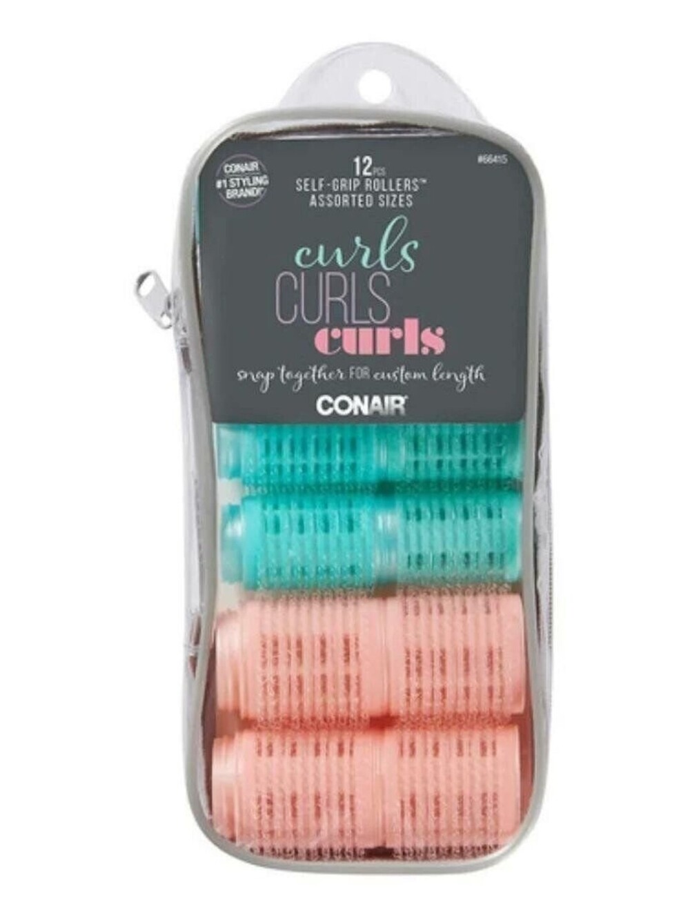 CONAIR Curls Curls Curls 12 Self-Grip Assorted Sizes Hair Rollers